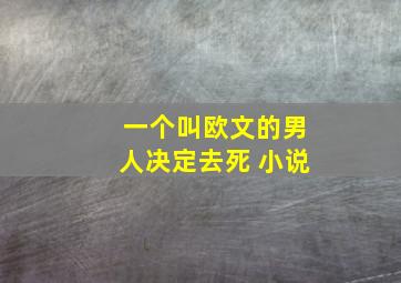 一个叫欧文的男人决定去死 小说